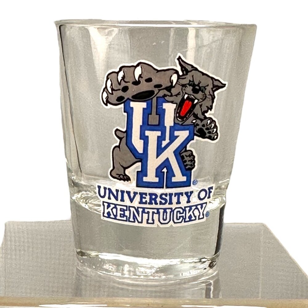 Hunter University of Kentucky Wildcat Logo Shot Glass Vintage EUC